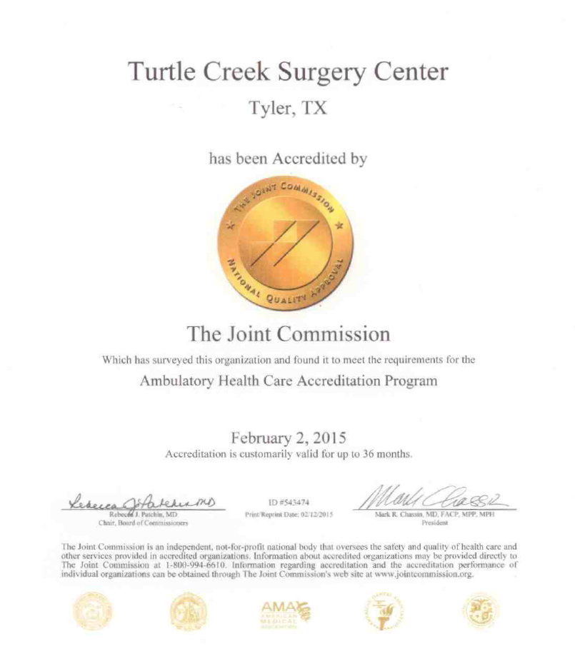 Tyler Oral and Facial Surgery has been Accredited by The Joint Commission